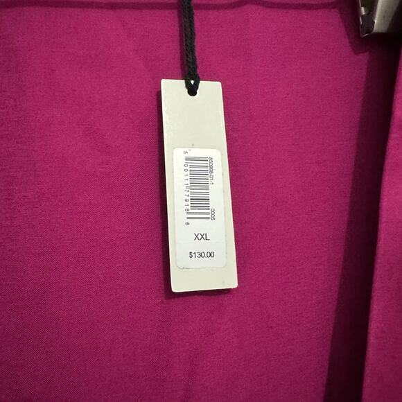 Banana Republic wrap, tunic blouse plus size 2X satin fuchsia pink - Picture 2 of 9